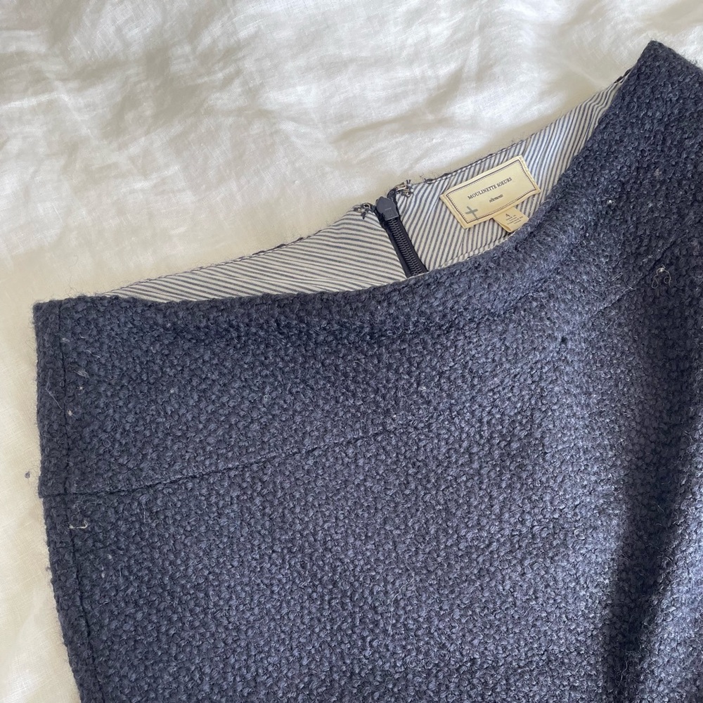 Moulinette Seours- Anthro Wool Navy Pencil Skirt